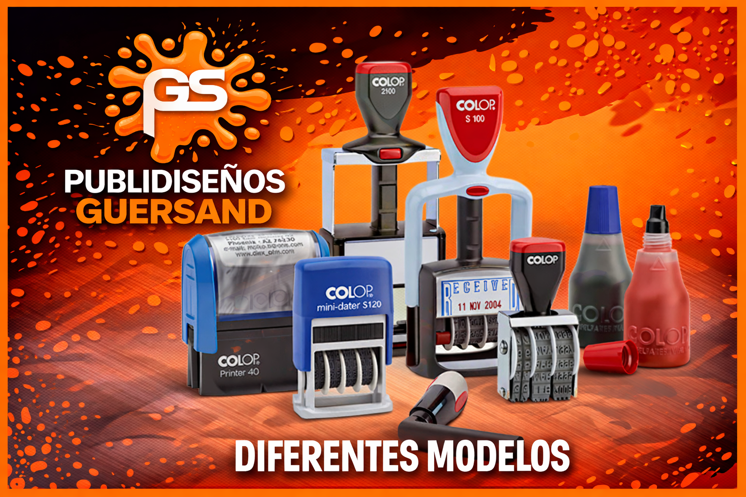 Promoción de sellos portátiles Publidiseños Guersand