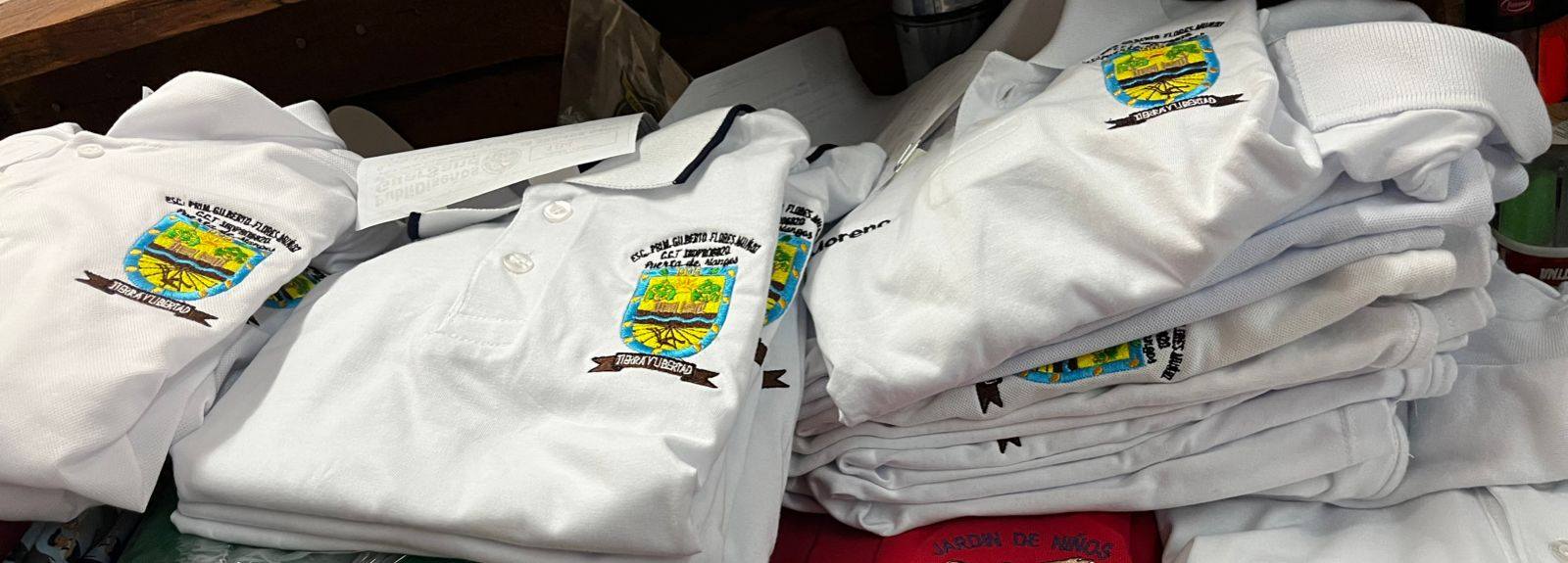 Playeras tipo polo azules institucionales